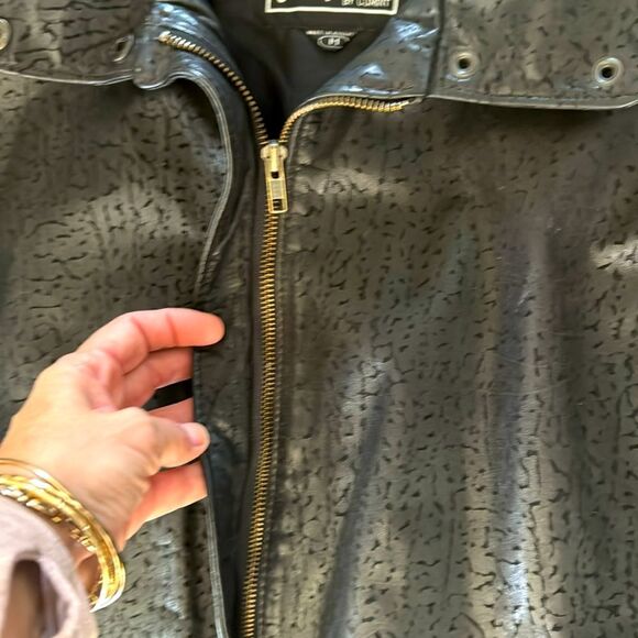 Gino di Giorgio by Comint Vintage Leather Jacket Womens Medium Black Bomber - Picture 7 of 10